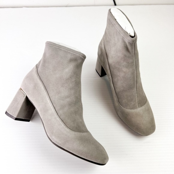 Cole Haan Ankle Boots womens 6.5 Laree Stretch Suede Grey Booties - Picture 4 of 11